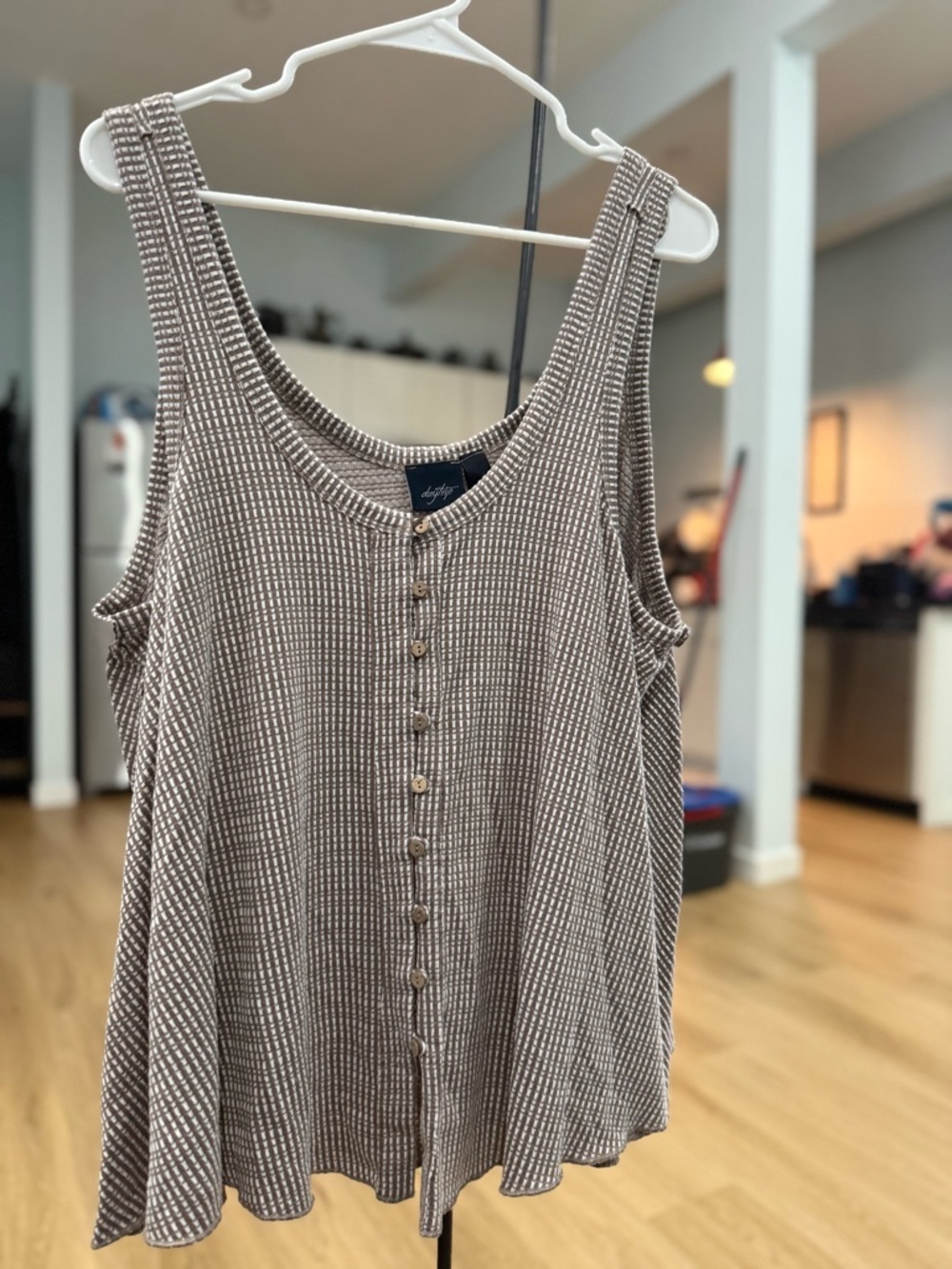 Daytrip Taupe Ribbed Button-Front Tank - Picture 1 of 1